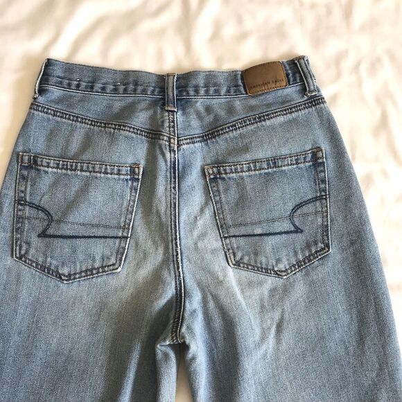 American Eagle 90s Jeans Womens 2 Mom Jean Destroyed Stretch Denim Distressed - Picture 6 of 12